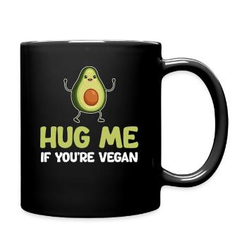 Hug me if you're vegan, - Full Colour Mug - black - Right