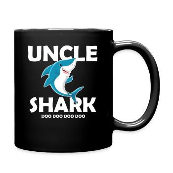 Uncle Shark Shirt Fathers Day Gift Idea For Uncle - Full Colour Mug - black - Right
