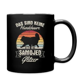 That's not dog hair, that's Samoyed glitter - Full Colour Mug - black - Right