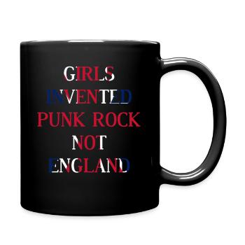 GIRLS INVENTED PUNK ROCK NOT ENGLAND – UNION JACK - Tasse einfarbig - Schwarz - Rechts