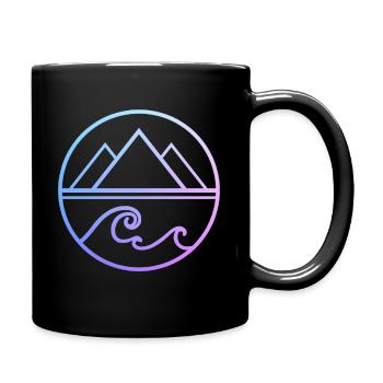 Surfen Vintage Surfer Geschenk - Tasse einfarbig - Schwarz - Rechts