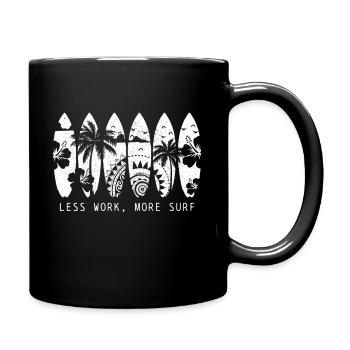 Surfen Vintage Surfer Geschenk - Tasse einfarbig - Schwarz - Rechts
