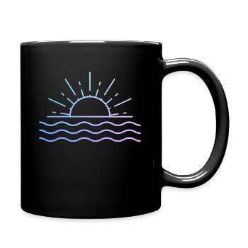 Surfen Vintage Surfer Geschenk - Tasse einfarbig - Schwarz - Rechts