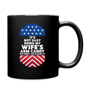 ES IST NICHT EINFACH, DAS ARMBONBON MEINER FRAU ZU SEIN - Tasse einfarbig - Schwarz - Rechts
