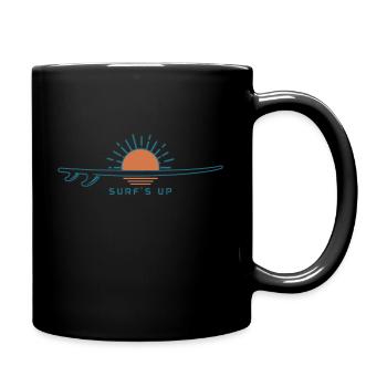 Surfen Vintage Surfer Geschenk - Tasse einfarbig - Schwarz - Rechts