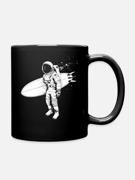 Surfen Astronaut Surfer Geschenk - Tasse einfarbig - Schwarz