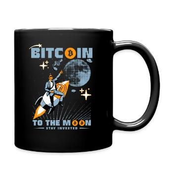 Bitcoin to the moon - Full Colour Mug - black - Right