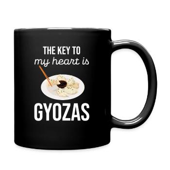 Der Schlüssel Zu Meinem Herzen Sind Gyozas - Tasse einfarbig - Schwarz - Rechts