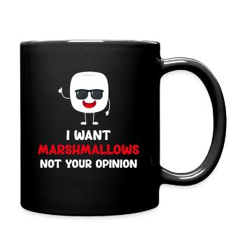 Je veux de la guimauve, pas ton avis, du cacao, - Mug uni - noir - Droite