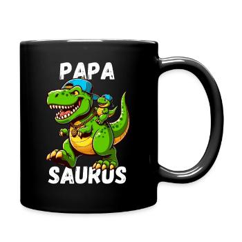 Papa Saurus Dinosaure Fête des Pères Baseball Drôle - Mug uni - noir - Droite