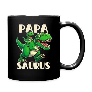 Papa Saurus Fête des Pères Dinosaure T-Rex Papa Drôle - Mug uni - noir - Droite