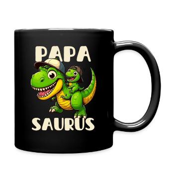 Papa Saurus Fête des Pères Famille de dinosaures T-Rex - Mug uni - noir - Droite