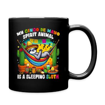 My Cinco de Mayo Spirit Animal Sloth Mexican Women - Full Colour Mug - black - Right