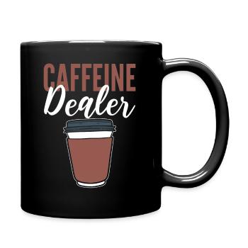 Caffeine Dealer Barista - Tasse einfarbig - Schwarz - Rechts