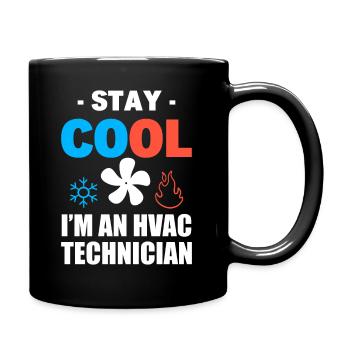 Lustiger HVAC-Techniker Klimatechniker - Tasse einfarbig - Schwarz - Rechts