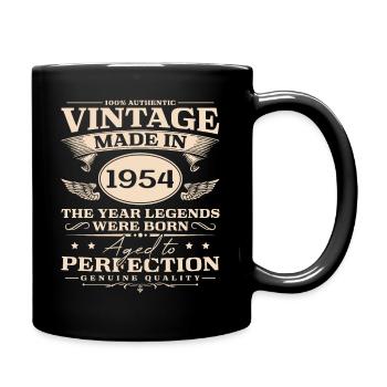 Vintage 1954 Jahrgang 70. Geburtstag - Tasse einfarbig - Schwarz - Rechts