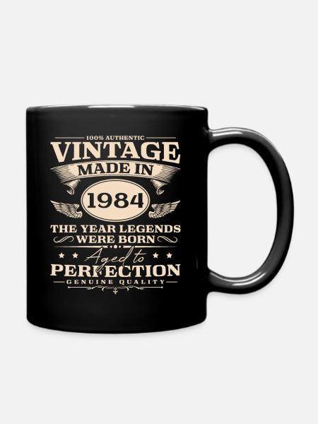 Vintage 1984 Jahrgang 40. Geburtstag - Tasse einfarbig - Schwarz