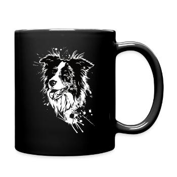Border Collie Schäferhund | Hütehund - Tasse einfarbig - Schwarz - Rechts