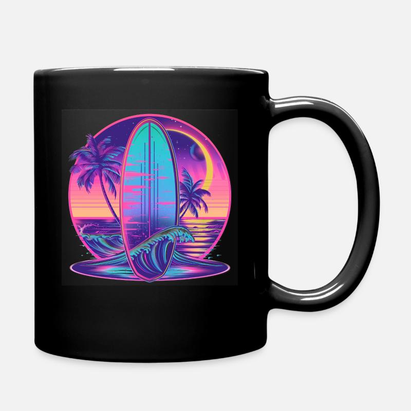Surfen Retro Wave Surfer Geschenk - Tasse einfarbig - Schwarz