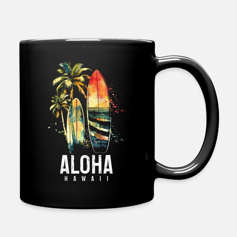 Hawaii Surfen Vintage Surfer Geschenk - Tasse einfarbig - Schwarz