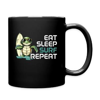 Eat Sleep Surf Repeat Turtle - Full Colour Mug - black - Right