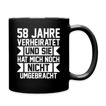 Marriage Angel Wedding 58 Years Married Wedding - Full Colour Mug - black - Right