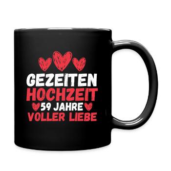 Ehe Gezeitenhochzeit 59 Jahre Verheiratet Hochzeit - Tasse einfarbig - Schwarz - Rechts