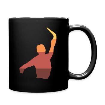 Bumerang-Liebhaber Bumerangwerfer - Tasse einfarbig - Schwarz - Rechts