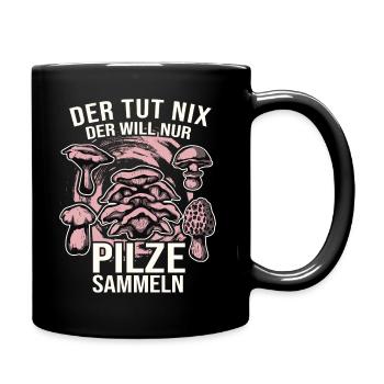 Il ne fait rien, il veut juste ramasser des champignons Cèpes - Mug uni - noir - Droite