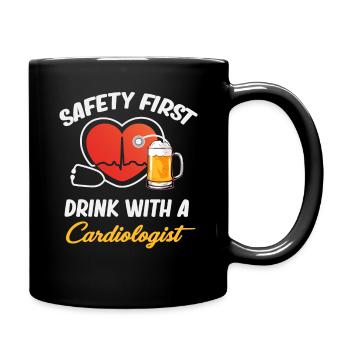 Safety first, drink with a - Full Colour Mug - black - Right