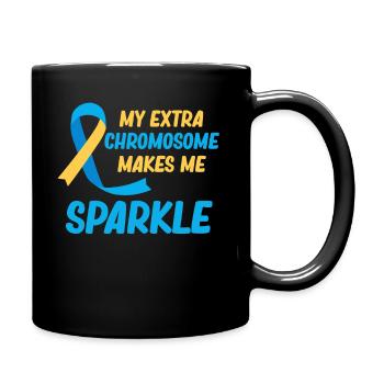 Mon chromosome supplémentaire me fait briller. - Mug uni - noir - Droite