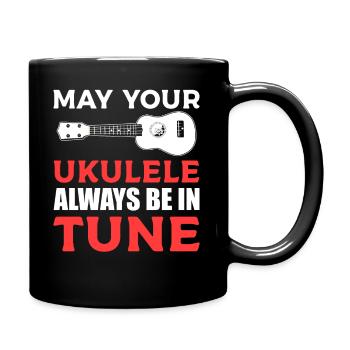 Lustiger Ukelele-Spieler Ukelele - Tasse einfarbig - Schwarz - Rechts