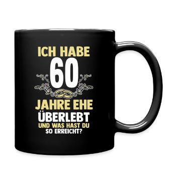 Ehe Diamantene Hochzeit 60 Jahre Verheiratet Hochz - Tasse einfarbig - Schwarz - Rechts