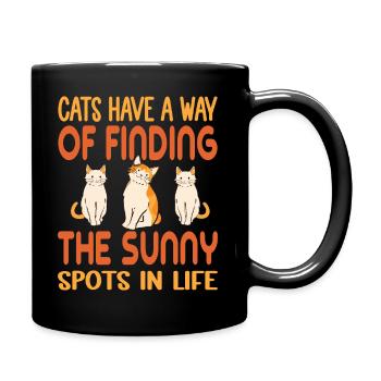 Cats Have A Way Of Finding The Sunny Spots In Life - Full Colour Mug - black - Right