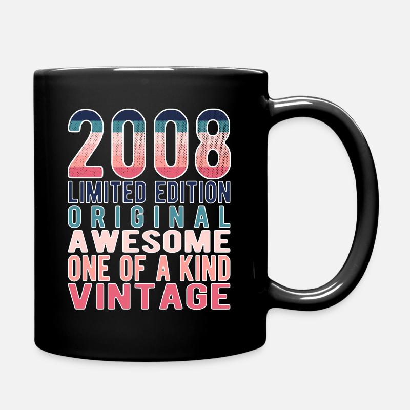 Limited Edition seit 2008 Geburtstag Vintage 2008 - Tasse einfarbig - Schwarz