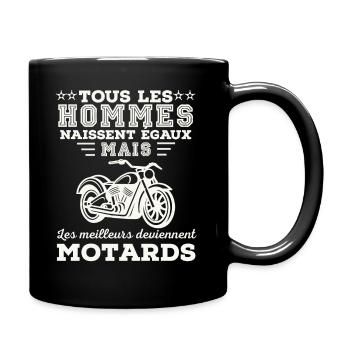 Tous les hommes naissent égaux meilleurs motards - Mug uni - noir - Droite