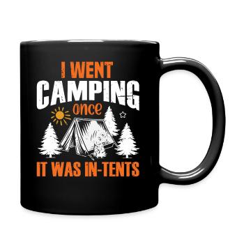 Ich war einmal campen... Es war In-Tents! - Tasse einfarbig - Schwarz - Rechts