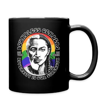 Vielfalt feiern: LGBTQIA+ T-Shirt inspiriert. - Tasse einfarbig - Schwarz - Rechts