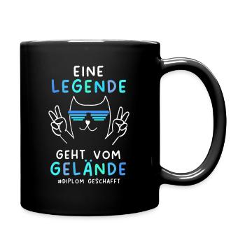 Diplom Geschafft 2024 - Tasse einfarbig - Schwarz - Rechts