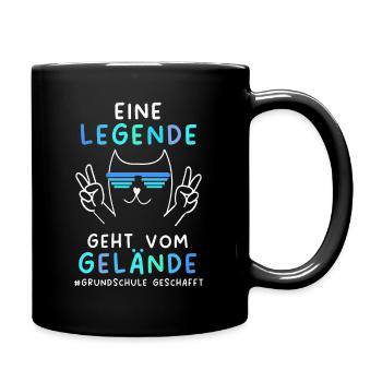 Grundschule Geschafft 2026 Grundschule Abschied - Tasse einfarbig - Schwarz - Rechts