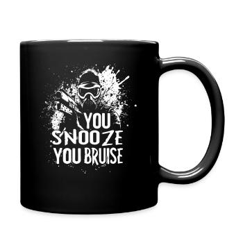 Paintball Spruch You Snooze You Bruise | Paintball - Tasse einfarbig - Schwarz - Rechts