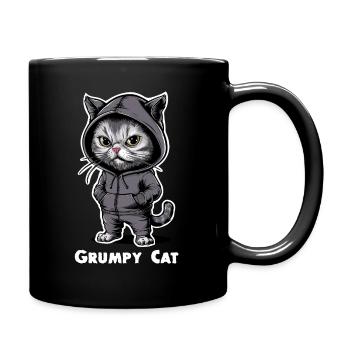 Chat maléfique ennuyeux - Mug uni - noir - Droite