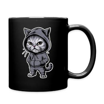 Angry Angry Cat - Full Colour Mug - black - Right