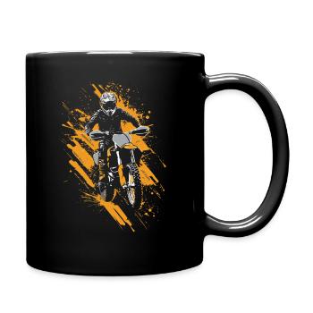 Dirtbike und Motorrad Motocross - Tasse einfarbig - Schwarz - Rechts