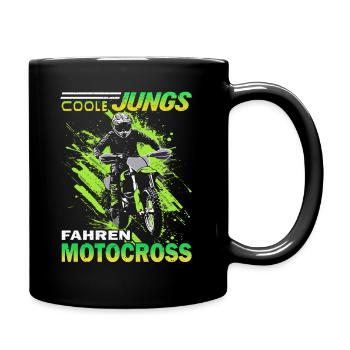 Motorrad Motocross und Dirtbike - Tasse einfarbig - Schwarz - Rechts