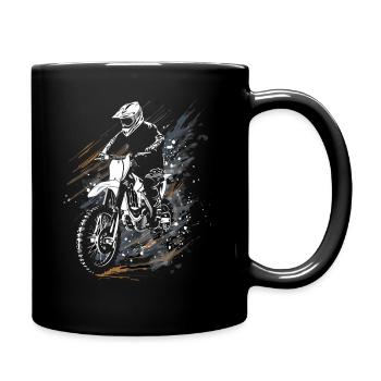 Dirtbike und Motorrad Motocross - Tasse einfarbig - Schwarz - Rechts
