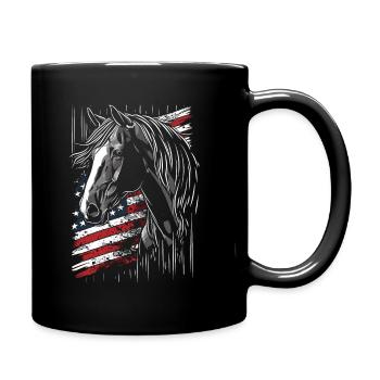 Reiter Pferdemädchen - Westernreiten Dressurreiter - Tasse einfarbig - Schwarz - Rechts