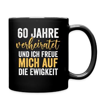 Ehe Diamantene Hochzeit 60 Jahre Verheiratet Hochz - Tasse einfarbig - Schwarz - Rechts