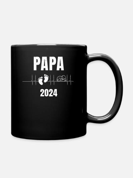 Mann bald zu Papa Ankündigung, Papa Zukunft Geschenk - Tasse einfarbig - Schwarz