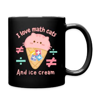 J’adore les chats mathématiques et les glaces - Mug uni - noir - Droite